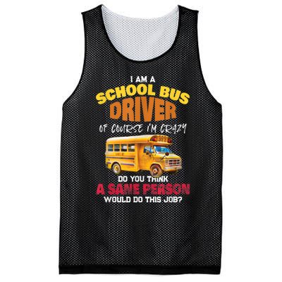 Crazy School Bus Driver Back To School Funny School Bus Mesh Reversible Basketball Jersey Tank