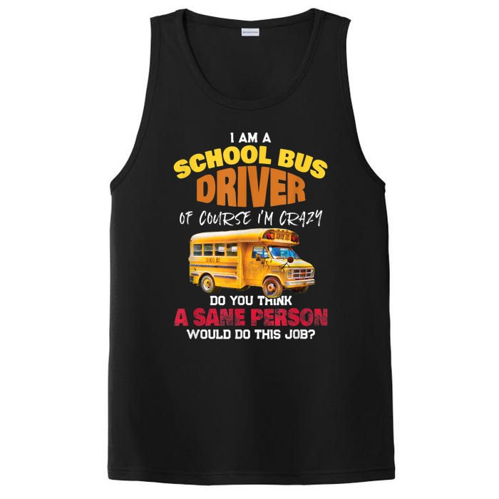 Crazy School Bus Driver Back To School Funny School Bus PosiCharge Competitor Tank