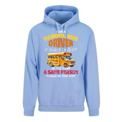 Crazy School Bus Driver Back To School Funny School Bus Unisex Surf Hoodie