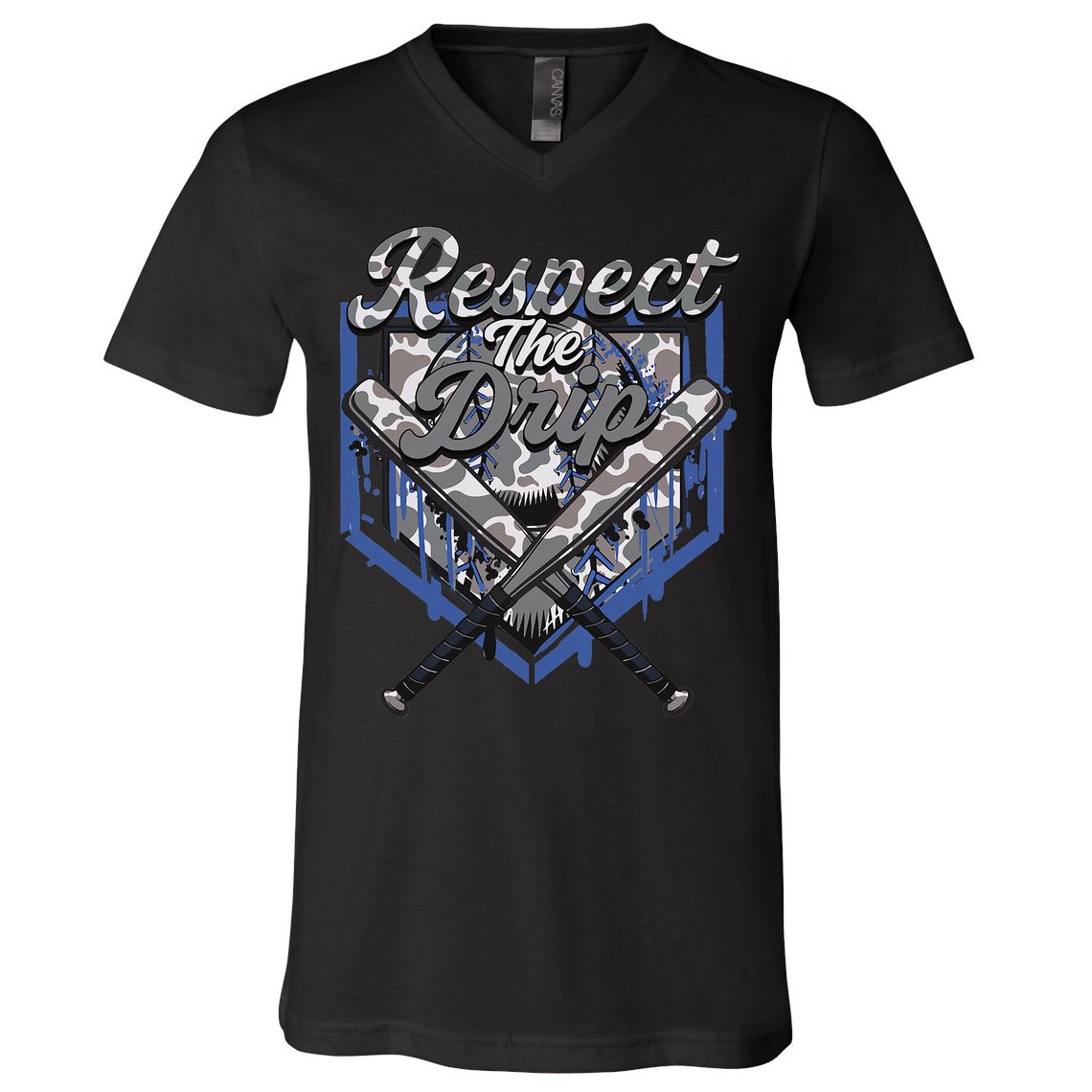 Cool Sport Baseball Home Camo Plate Drip With Sprinkles V-Neck T-Shirt