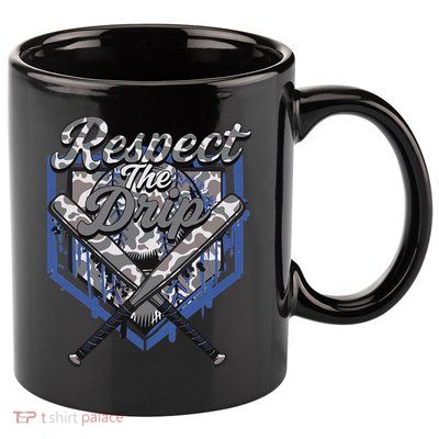 Cool Sport Baseball Home Camo Plate Drip With Sprinkles 11oz C Handle Ceramic Mug