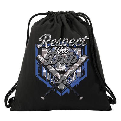 Cool Sport Baseball Home Camo Plate Drip With Sprinkles Drawstring Bag