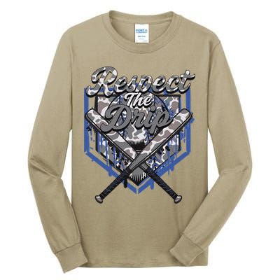 Cool Sport Baseball Home Camo Plate Drip With Sprinkles Tall Long Sleeve T-Shirt