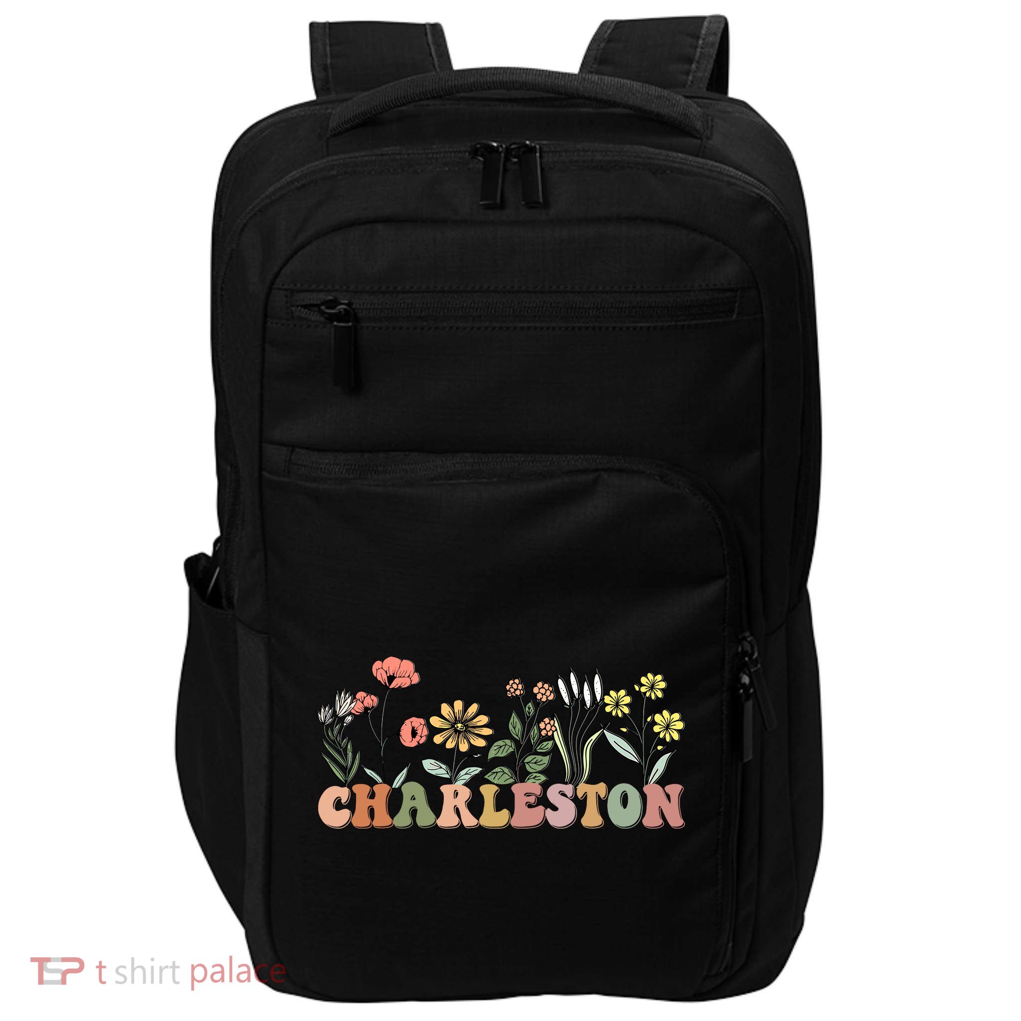 Charleston SC Bachelorette Vintage 70s Retro Wildflowers Impact Tech Backpack