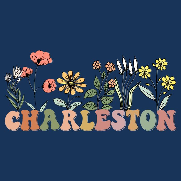 Charleston SC Bachelorette Vintage 70s Retro Wildflowers Hoodie