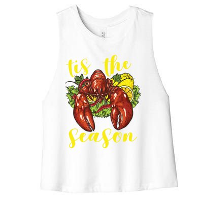 Crawfish Season Boil Crayfish Cooking Lobster Funny Gift Women's Racerback Cropped Tank