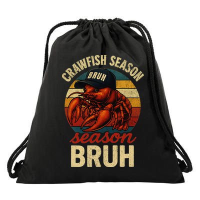 Crawfish Season Bruh Crawfish Seafood Festival Retro Sunset Gift Drawstring Bag