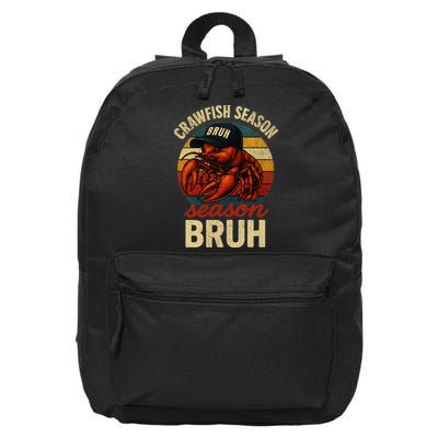 Crawfish Season Bruh Crawfish Seafood Festival Retro Sunset Gift 16 in Basic Backpack