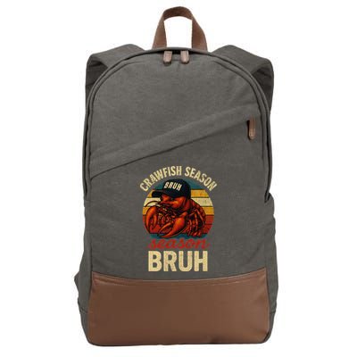 Crawfish Season Bruh Crawfish Seafood Festival Retro Sunset Gift Cotton Canvas Backpack