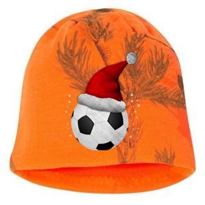 Christmas Soccer Ball Santa Hat Funny Sport Xmas Boys Great Gift Kati - Camo Knit Beanie