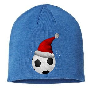 Christmas Soccer Ball Santa Hat Funny Sport Xmas Boys Great Gift Sustainable Beanie