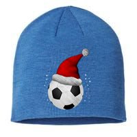 Christmas Soccer Ball Santa Hat Funny Sport Xmas Boys Great Gift Sustainable Beanie