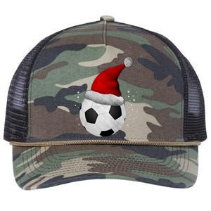 Christmas Soccer Ball Santa Hat Funny Sport Xmas Boys Great Gift Retro Rope Trucker Hat Cap