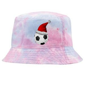 Christmas Soccer Ball Santa Hat Funny Sport Xmas Boys Great Gift Tie-Dyed Bucket Hat