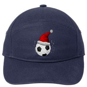 Christmas Soccer Ball Santa Hat Funny Sport Xmas Boys Great Gift 7-Panel Snapback Hat