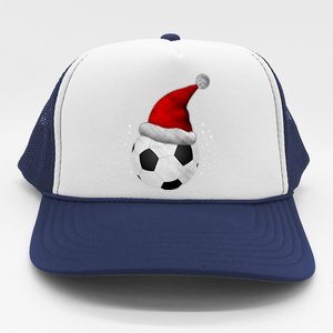 Christmas Soccer Ball Santa Hat Funny Sport Xmas Boys Great Gift Trucker Hat