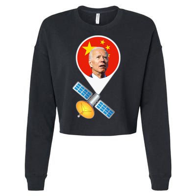Chinese Satellite Balloon Joe Biden Cropped Pullover Crew