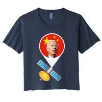 Chinese Satellite Balloon Joe Biden Women's Crop Top Tee