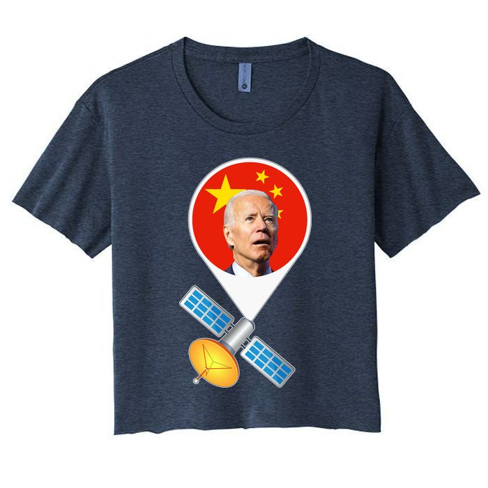 Chinese Satellite Balloon Joe Biden Women's Crop Top Tee