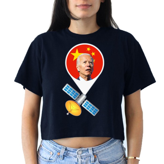 Chinese Satellite Balloon Joe Biden Women's Crop Top Tee