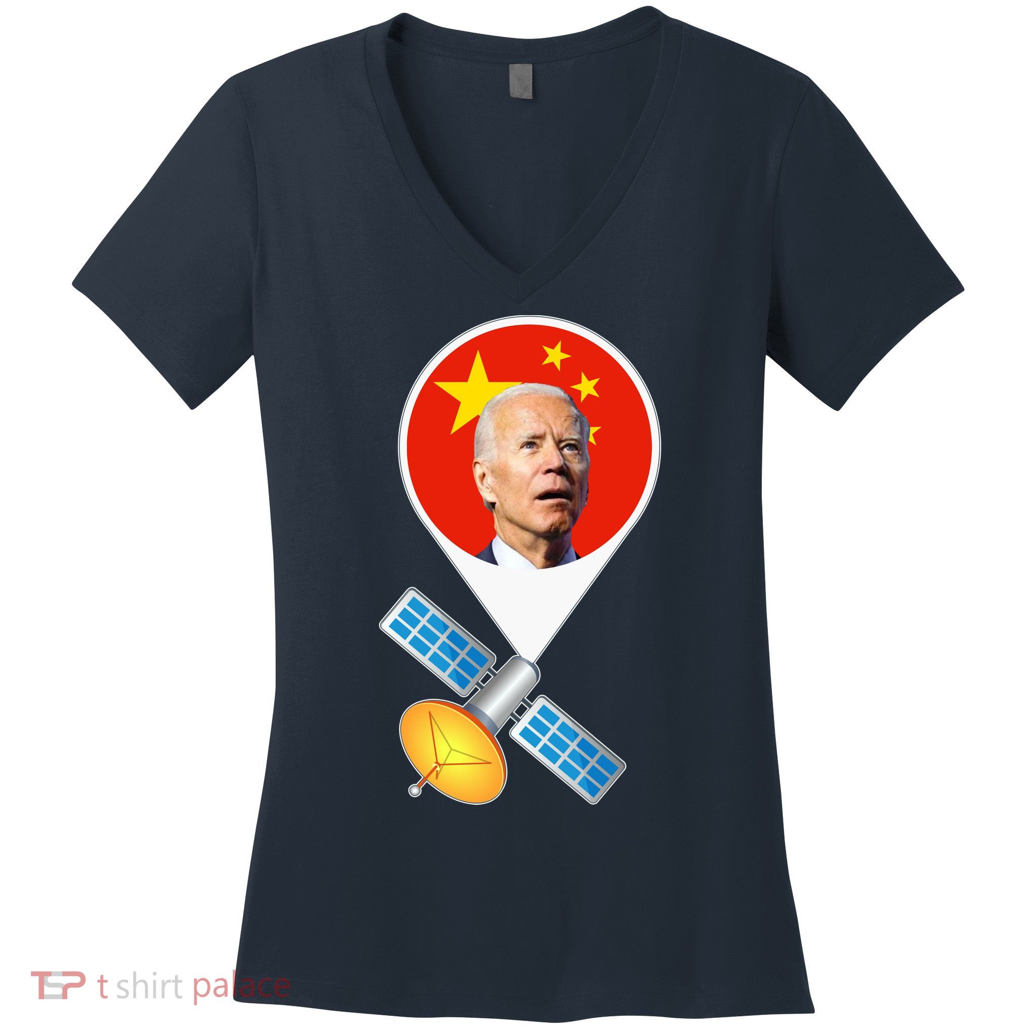 Chinese Satellite Balloon Joe Biden Women's V-Neck T-Shirt