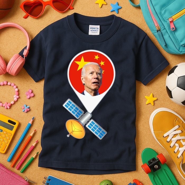 Chinese Satellite Balloon Joe Biden Kids T-Shirt
