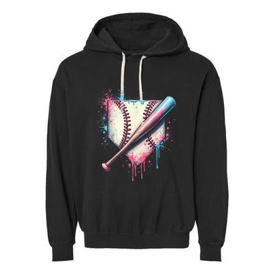 Cool Sport Baseball Plate Drip Home With Sprinkles Drip Garment-Dyed Fleece Hoodie
