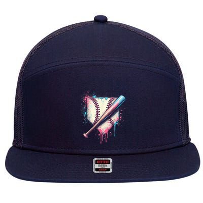 Cool Sport Baseball Plate Drip Home With Sprinkles Drip 7 Panel Mesh Trucker Snapback Hat