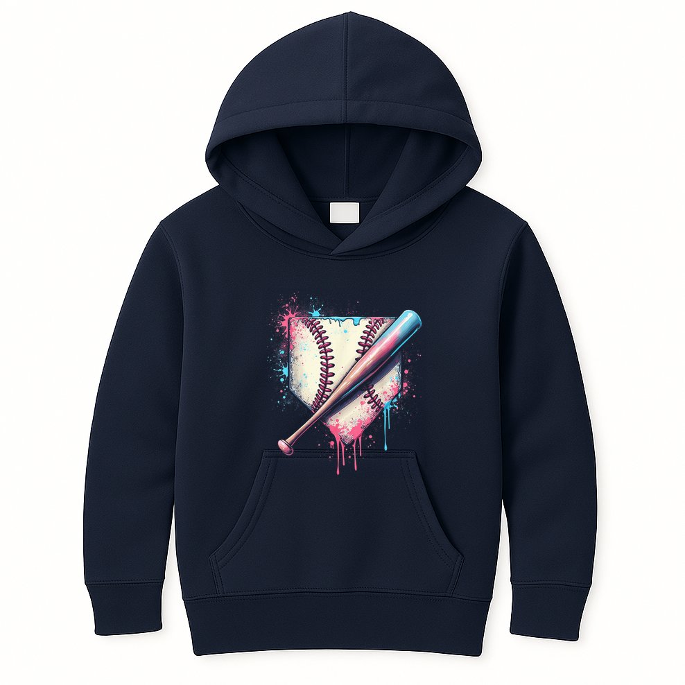 Cool Sport Baseball Plate Drip Home With Sprinkles Drip Kids Hoodie