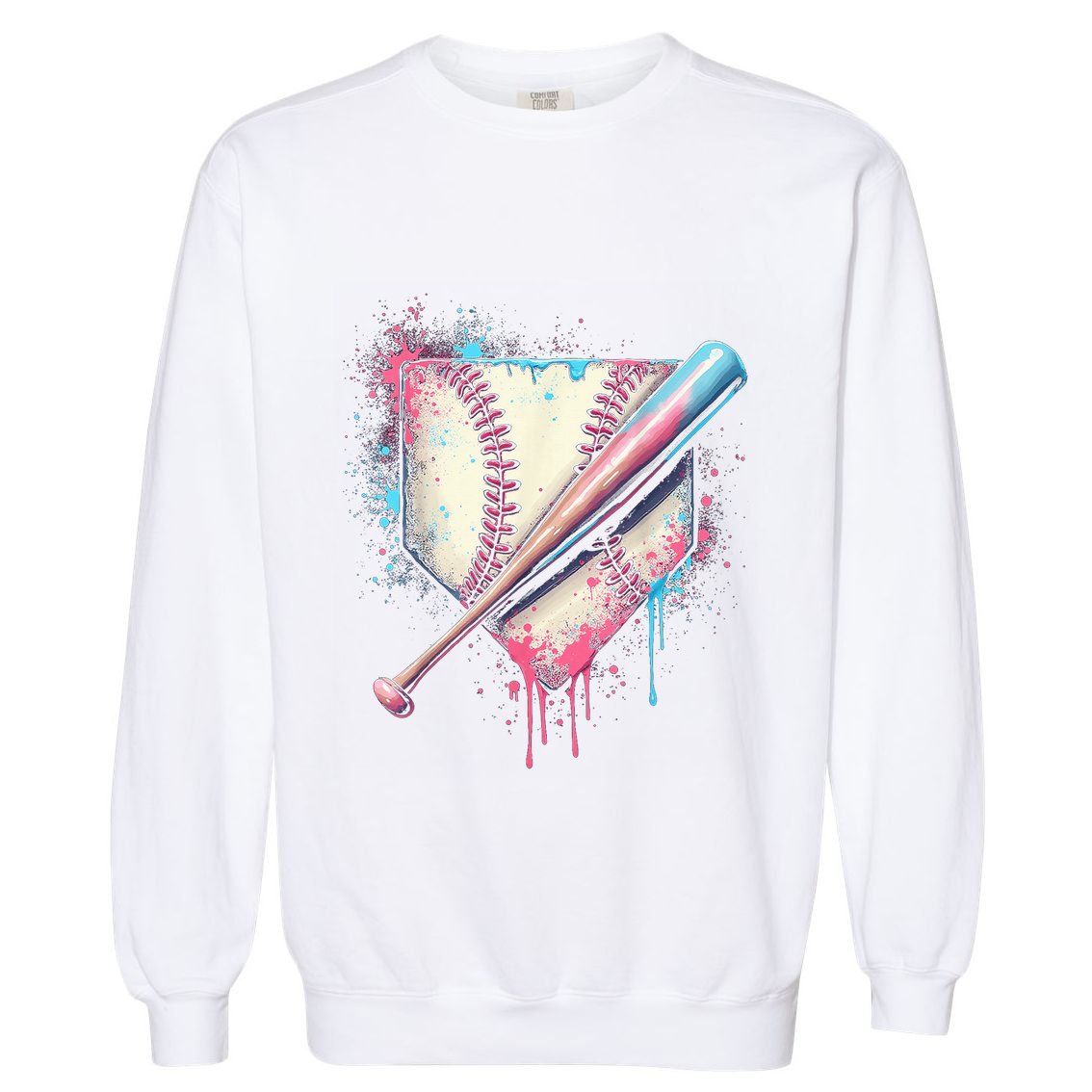 Cool Sport Baseball Plate Drip Home With Sprinkles Drip Garment-Dyed Sweatshirt