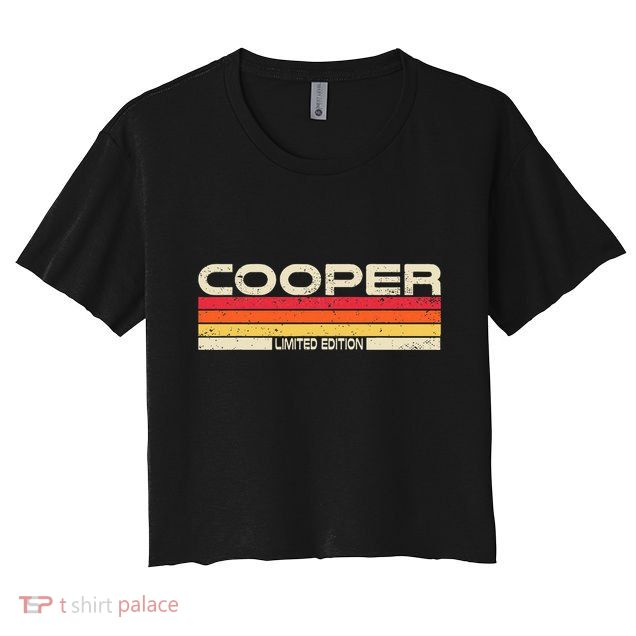 Cooper Surname Birthday Family Reunion 80s 90s Sunset Crop Top
