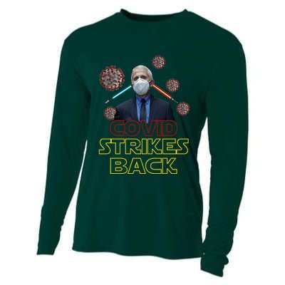 Covid Strikes Back Dr Fauci Funny Cooling Performance Long Sleeve Crew