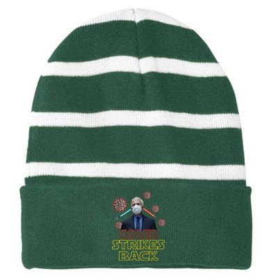 Covid Strikes Back Dr Fauci Funny Striped Beanie with Solid Band