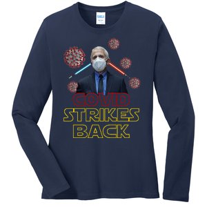 Covid Strikes Back Dr Fauci Funny Ladies Long Sleeve Shirt