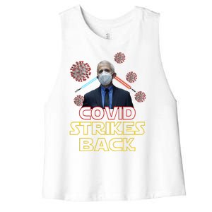 Covid Strikes Back Dr Fauci Funny Women's Racerback Cropped Tank