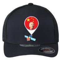 Chinese Spy Balloon Funny Surveillance Joe Biden China Flag Flexfit Unipanel Trucker Cap