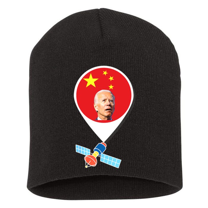 Chinese Spy Balloon Funny Surveillance Joe Biden China Flag Short Acrylic Beanie