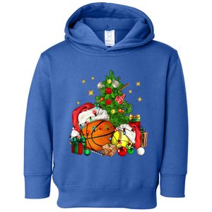 Christmas Sports Basketball And Softball Xmas Tree Lights Gift Toddler Hoodie