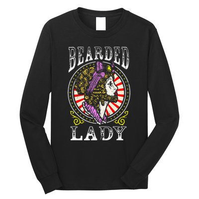 Circus Staff Bearded Lady Costume Vintage Carnival Long Sleeve Shirt
