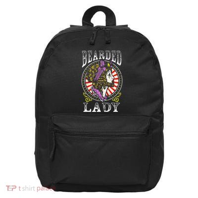 Circus Staff Bearded Lady Costume Vintage Carnival 16 in Basic Backpack