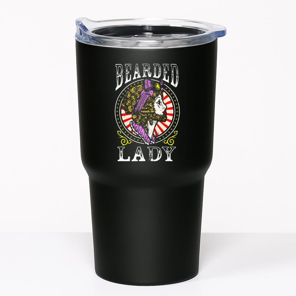 Circus Staff Bearded Lady Costume Vintage Carnival Tumbler
