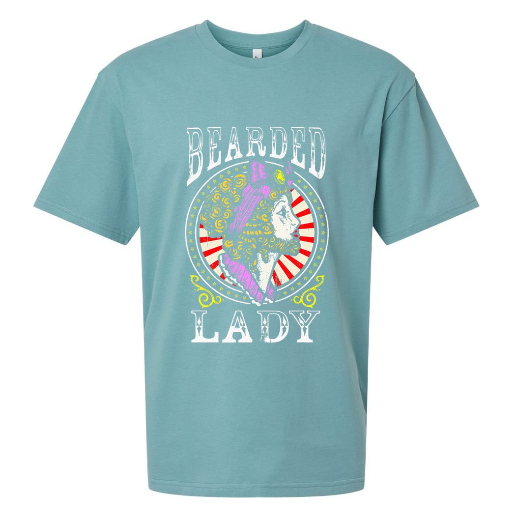 Circus Staff Bearded Lady Costume Vintage Carnival Sueded Cloud Jersey T-Shirt