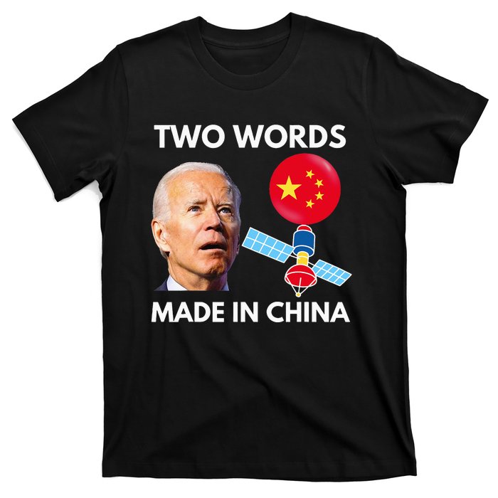 Chinese Spy Balloon Funny Surveillance Joe Biden China Flag  T-Shirt