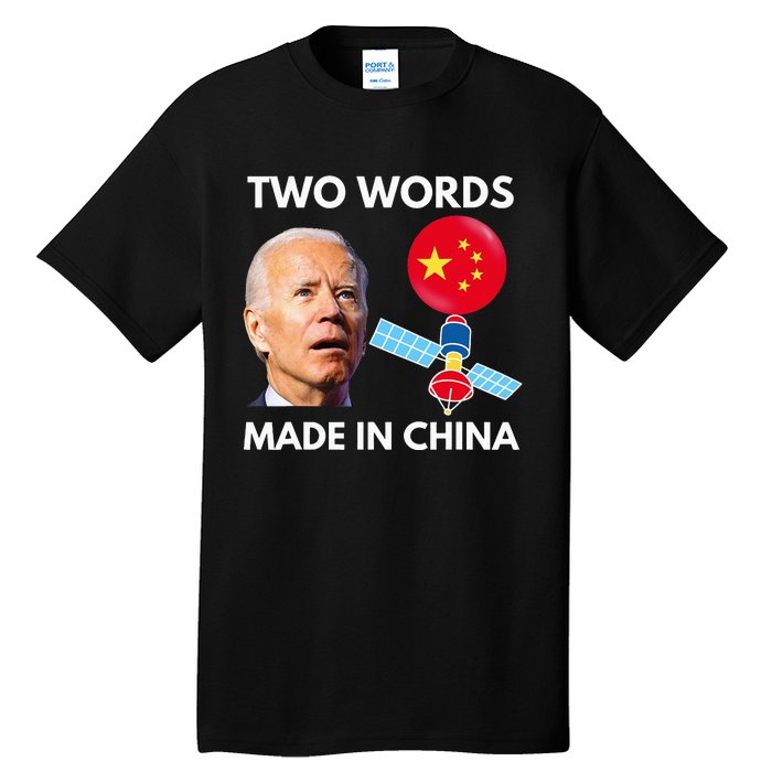 Chinese Spy Balloon Funny Surveillance Joe Biden China Flag  Tall T-Shirt