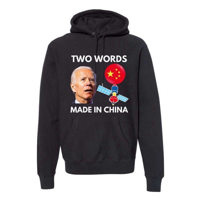 Chinese Spy Balloon Funny Surveillance Joe Biden China Flag  Premium Hoodie