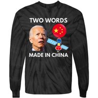 Chinese Spy Balloon Funny Surveillance Joe Biden China Flag  Tie-Dye Long Sleeve Shirt