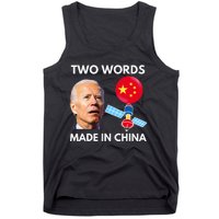 Chinese Spy Balloon Funny Surveillance Joe Biden China Flag  Tank Top