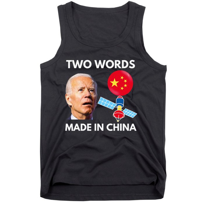 Chinese Spy Balloon Funny Surveillance Joe Biden China Flag  Tank Top