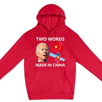 Chinese Spy Balloon Funny Surveillance Joe Biden China Flag  Premium Pullover Hoodie