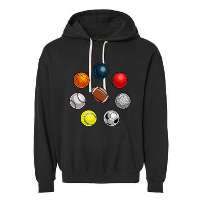 Cartoon Sports Balls Design Garment-Dyed Fleece Hoodie